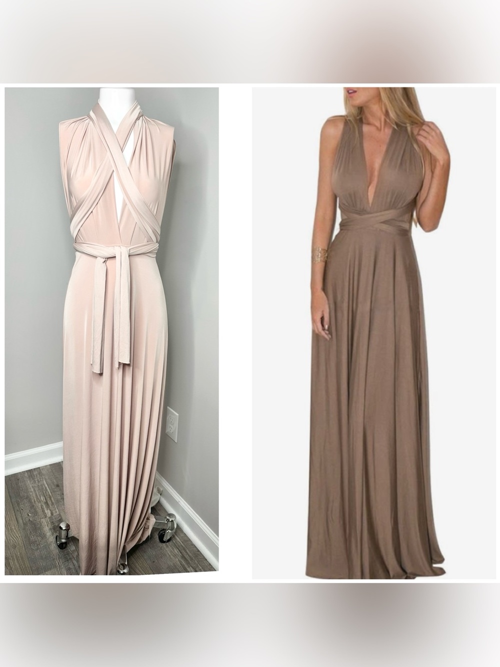 Awesome 21 Multiway Wrap Maxi Dress - beige - medium